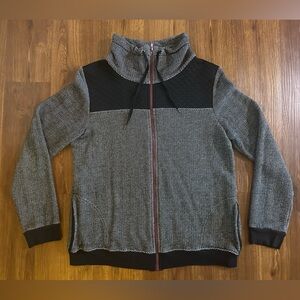 Fade by BKE Buckle Men's Black & Gray Chevron Pattern Full Zip Sweatshirt